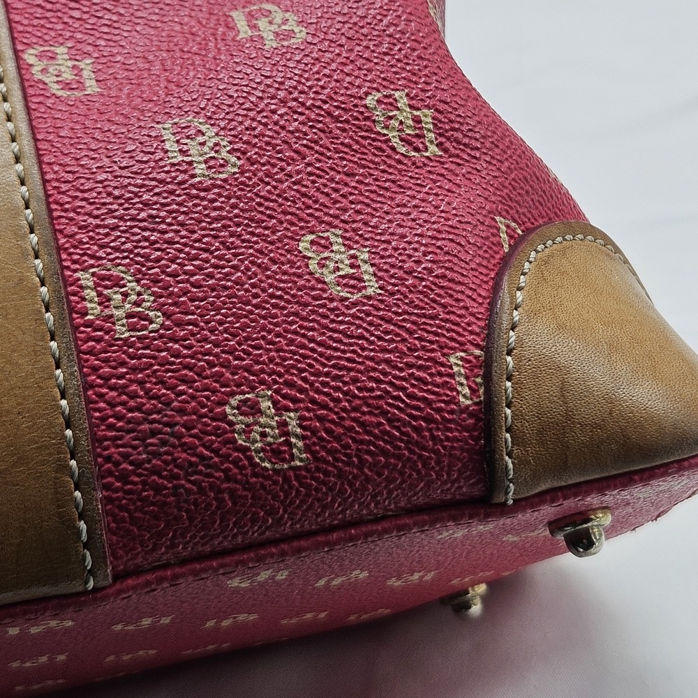 Dooney & Bourke Pink Monogram Logo Domed Satchel Handbag Double Handle Purse - Picture 10 of 16